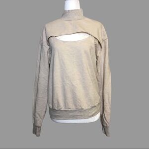 ❤️ S ❤️ NWT Anthro x T.La Cut Out Low Cut Long Sleeve Tee Sweatshirt​